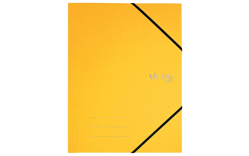 VON Portfolio à ruban élastique A4, Jaune, 5 pièces