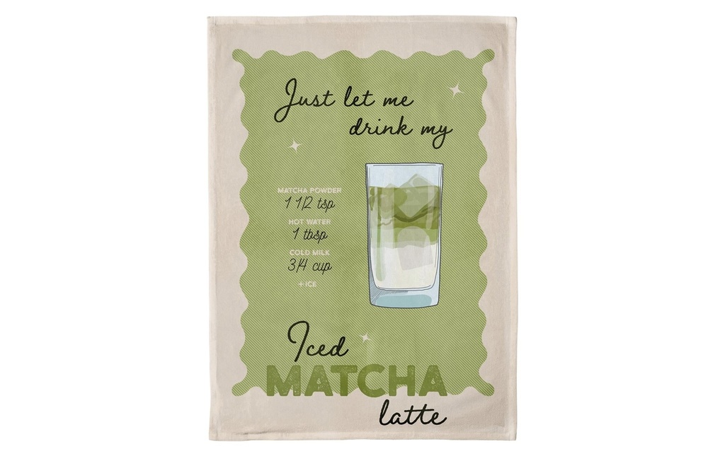 Chic Mic Torchon pour la vaisselle Matcha glacé Vert/Beige