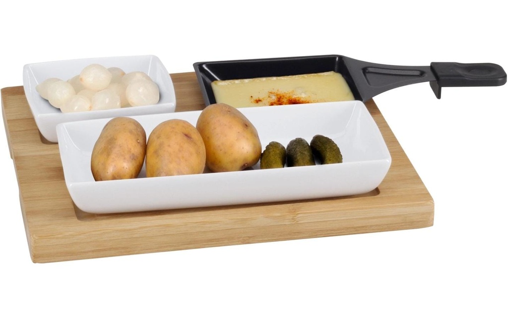 Nouvel Assiette à raclette en bambou, 5 pièces