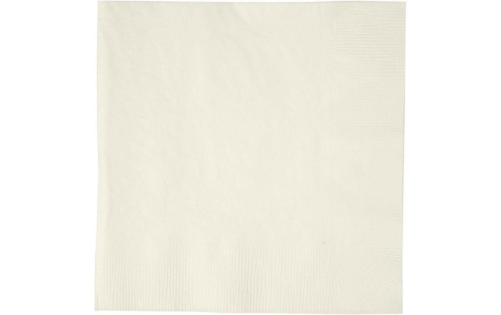 Creativ Company Serviettes en papier 33 cm x 33 cm, 20 Pièce/s, Crème