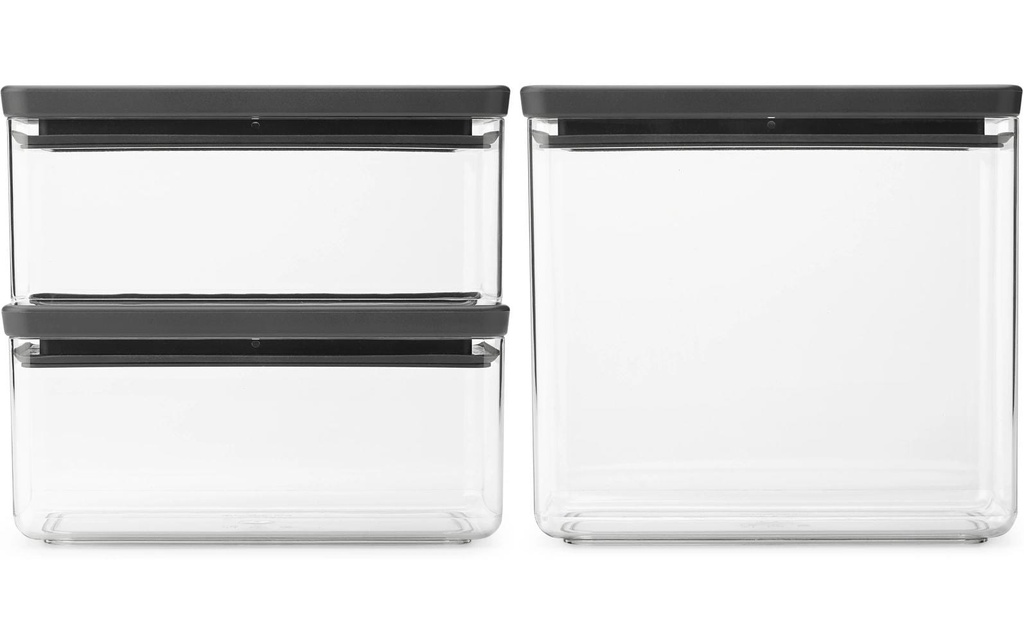 Brabantia Boîte à provisions Tasty+ 6.5 l, Transparent/Gris foncé