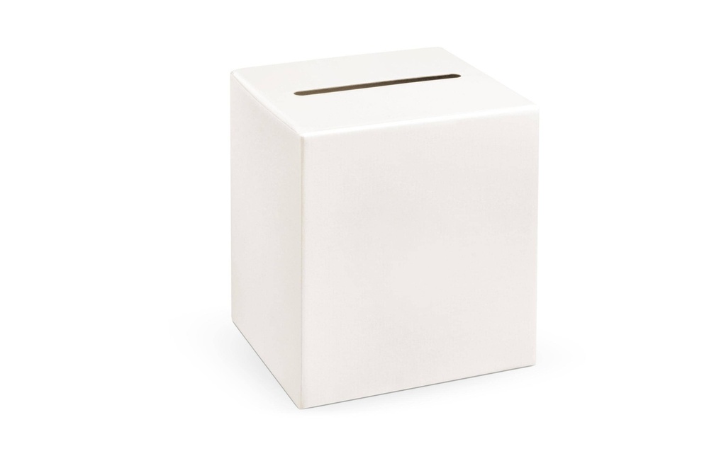 Partydeco Accessoires de mariage Boîte à cartes Uni 24 x 24 x 24 cm, blanc