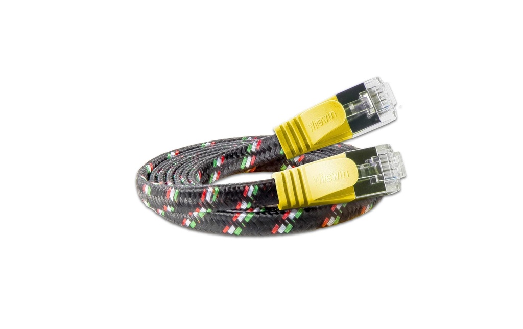 SLIM Câble patch slim RJ-45 - RJ-45, Cat 6, STP, 0.25 m, Jaune