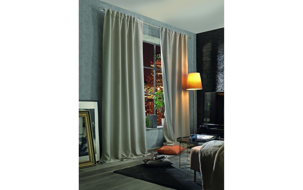 Stotz Decor AG Rideaux opaques avec galons autoplissants Maloja 135 cm x 160 cm, nature