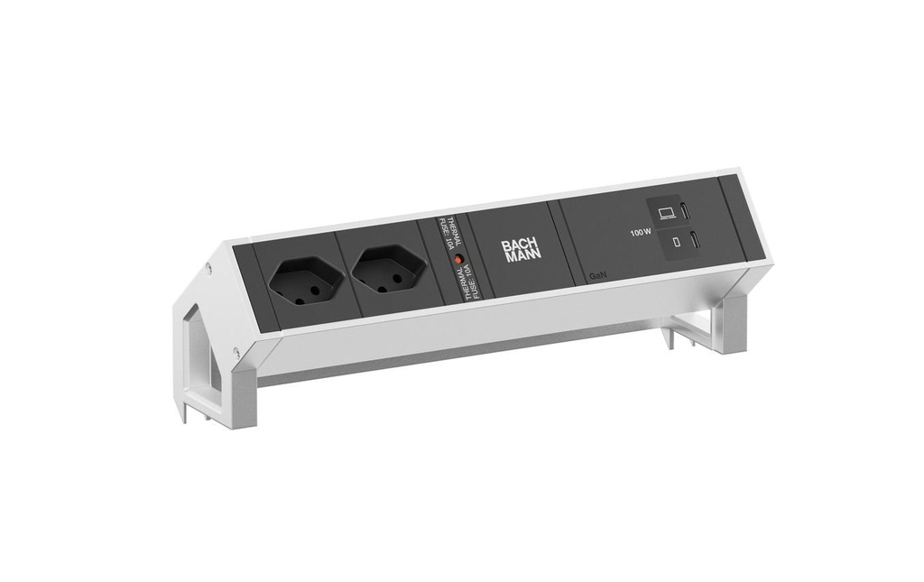 Bachmann Bloc multiprises de table DESK 2 Inox