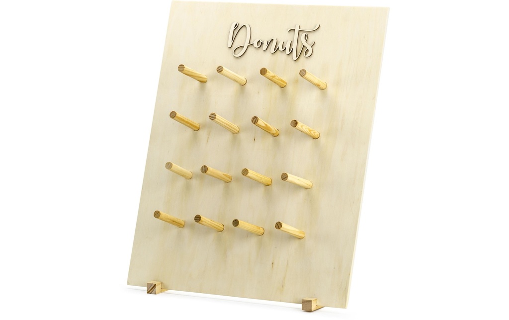 Partydeco Accessoires de mariage Mur de beignets 45 x 55 cm, brun