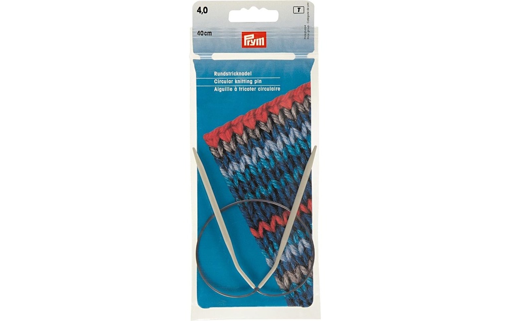 Prym Aiguille à tricoter circulaire Ø 4 mm x 40 cm, Alu, gris, 1 pièce