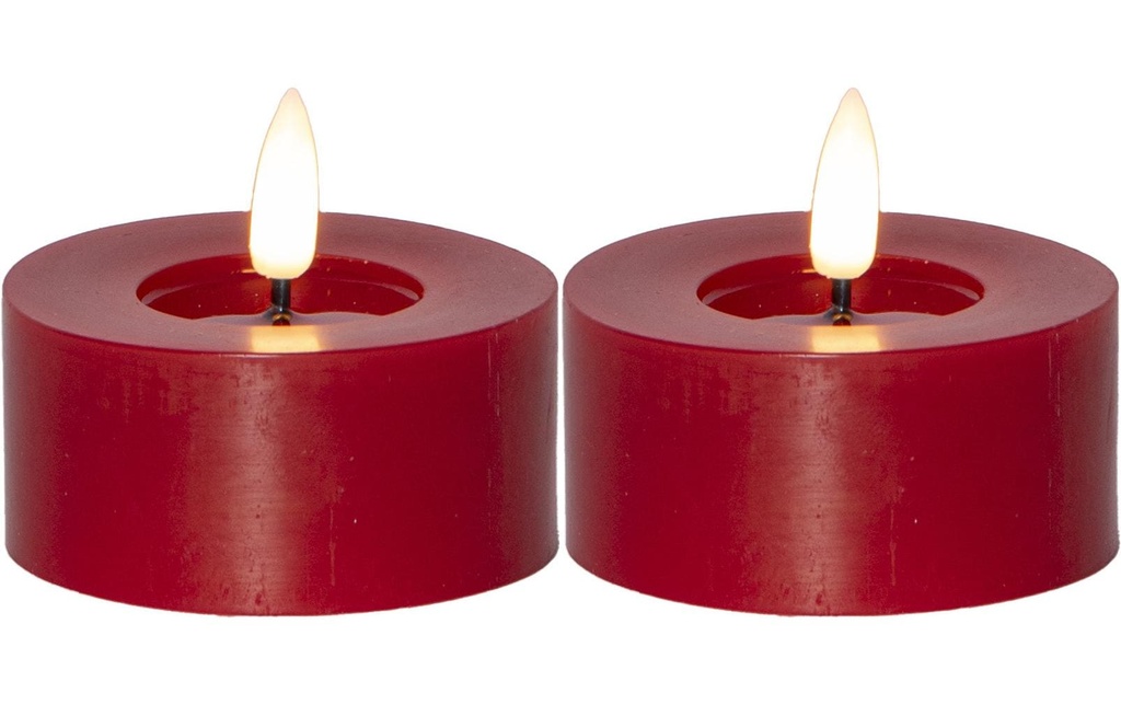 Star Trading Set de bougies à chauffe-plat LED Flamme Flow 2 Pack, Rouge