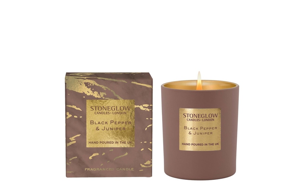 Stoneglow Bougie parfumée Black Pepper & Juniper 220 g