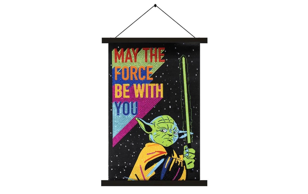 CRAFT Buddy Kits de bricolage Yoda Mini Crystal Art Scroll Kit 20 x 30 cm