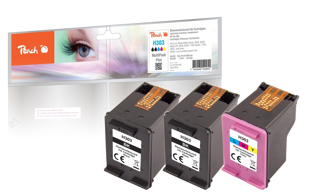 Peach Encre HP No. 303 Multi-Pack-Plus noir/Cyan/Magenta/Yellow