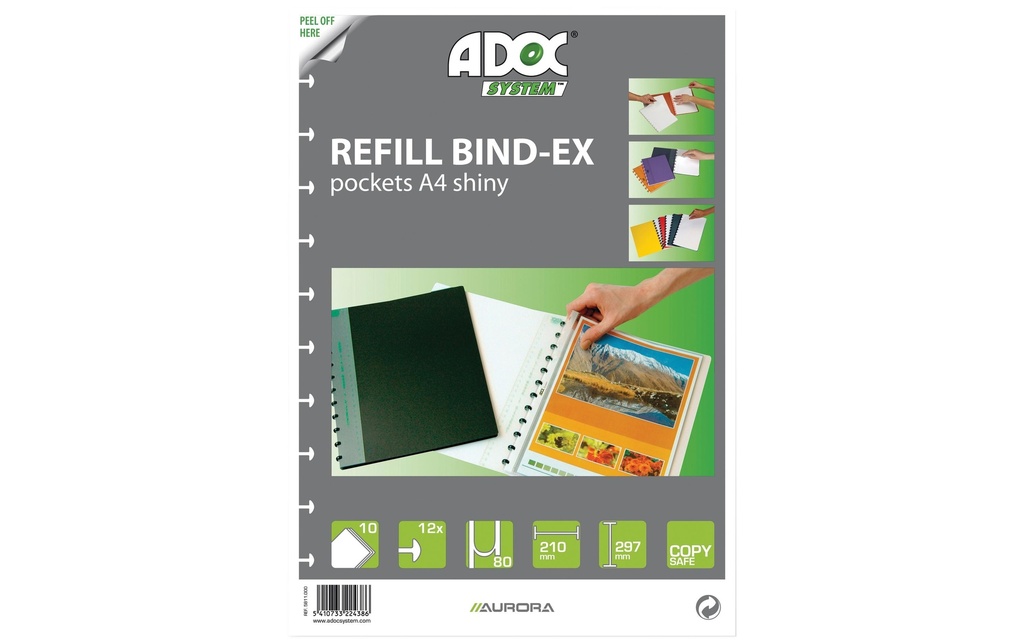 ADOC Bindex poche rechange A4 lisse (10 pces)