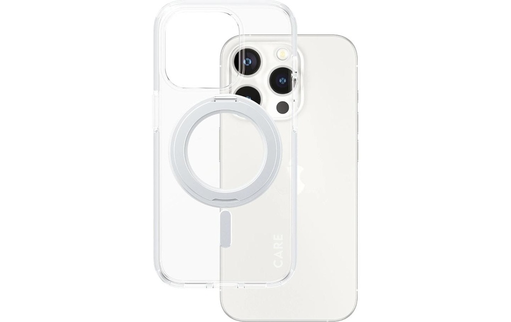 CARE Coque arrière Feature Kickstand iPhone 15 Pro Argent