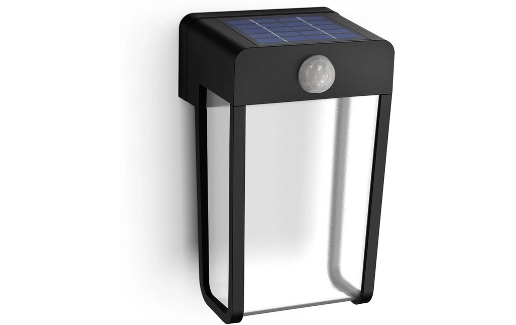 Philips Applique solaire Shroud, lumière+détecteur de mouvement, clair, 2700K