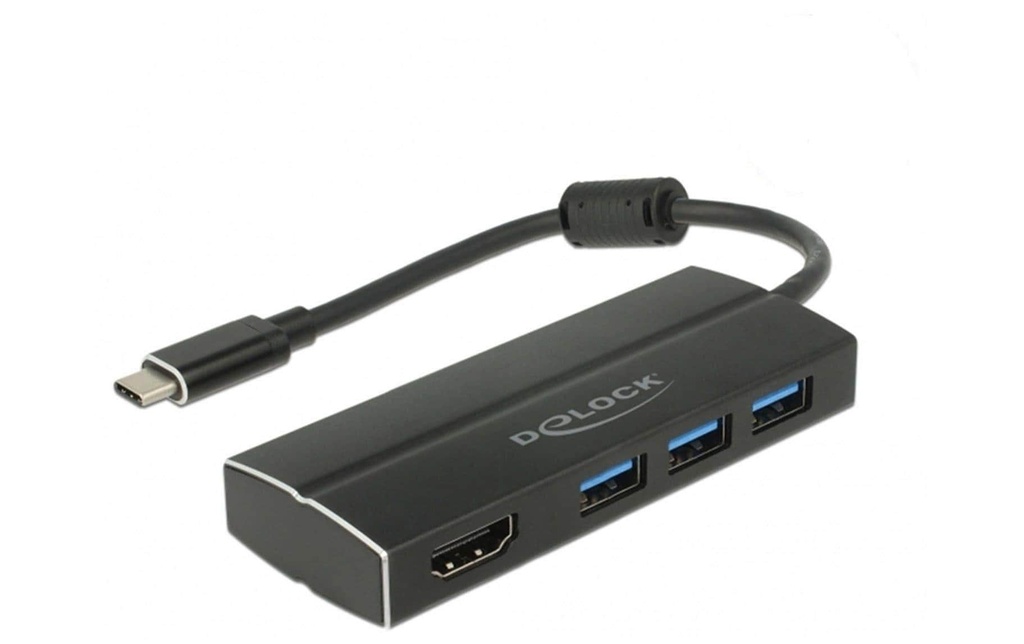Delock Station d'accueil USB 3.1 Typ-C Gen1 - 3x Typ-A + 1x HDMI 4K
