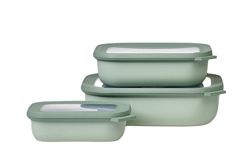 MEPAL Set de multi-bols Cirqula rectangulaire 3.5 l, Vert olive