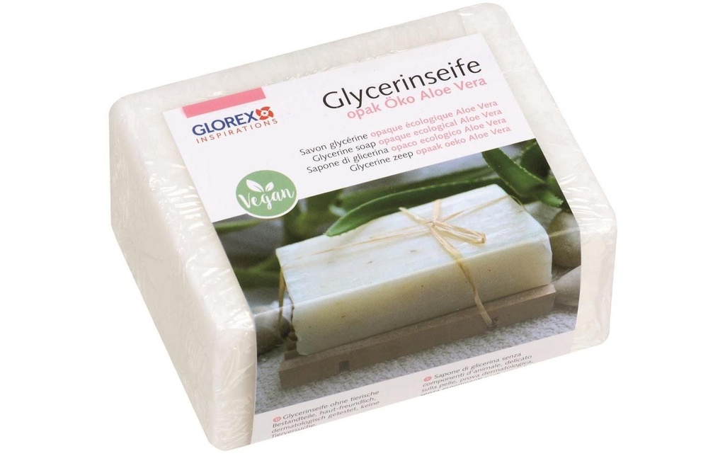 Glorex Savon à la glycérine Eco avec aloe vera 500 g, opaque