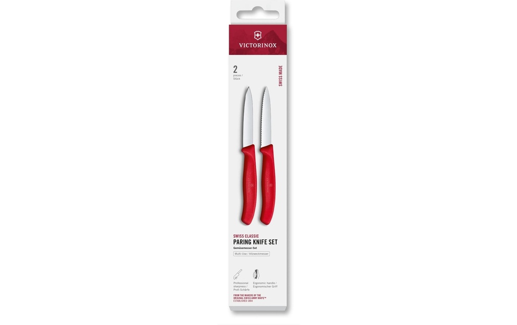 Victorinox Jeux de couteaux Swiss Classic, 8 cm, rouge, 2 pièces