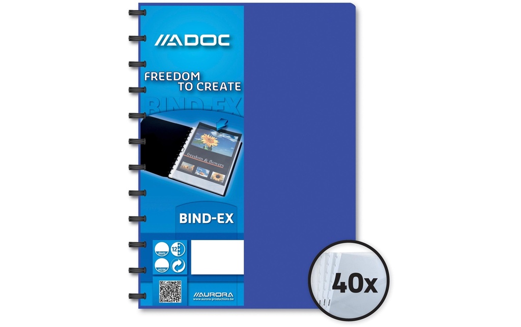 ADOC Bindex Stand.liv.prés.A4 bleu (40 pces)