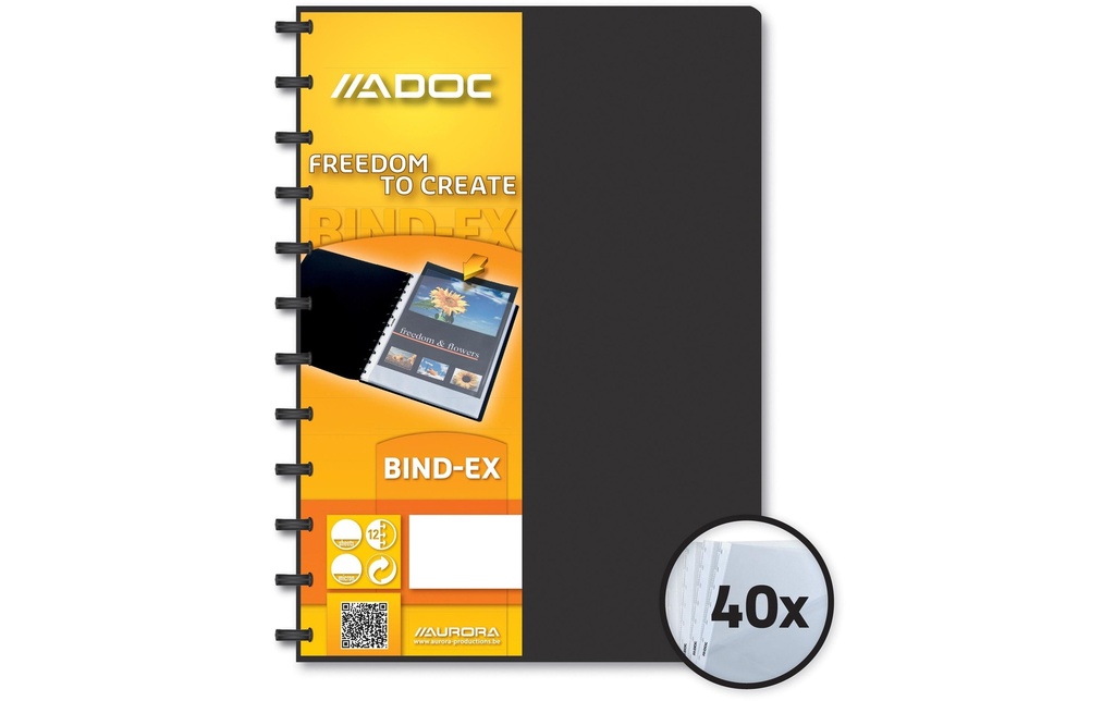 ADOC Bindex Stand.liv.prés.A4 noir (40 pces)