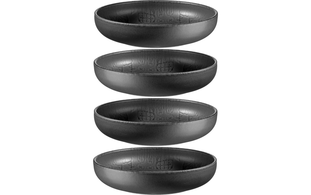 Mäser Assiette non décorative Tiles UNO profond, 22 cm, 4 pièces, noir