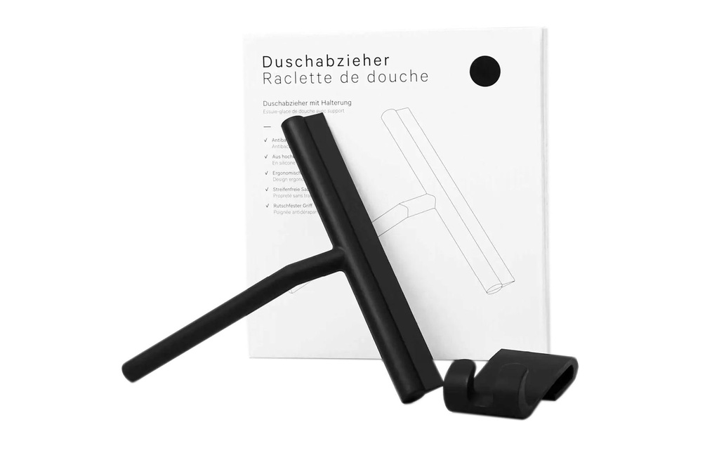 Esmée Raclette de douche en silicone Noir