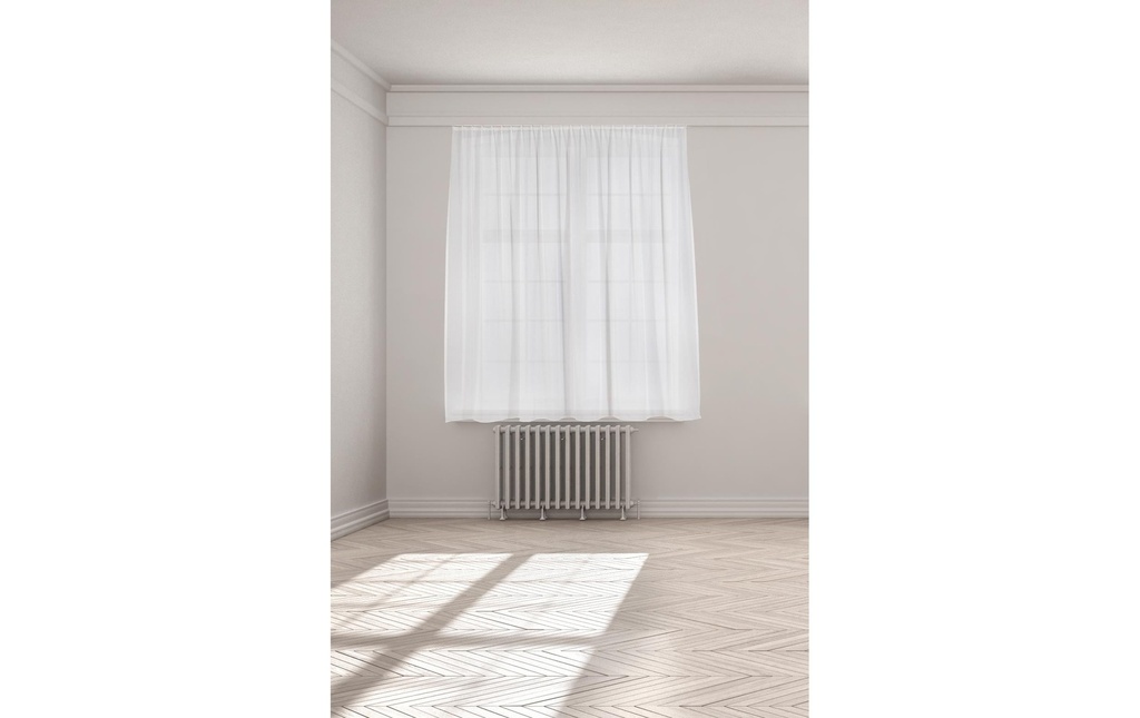 Casa Leon Rideau ajouré avec galons autoplissants Wiola, 140 cm x 175 cm, blanc