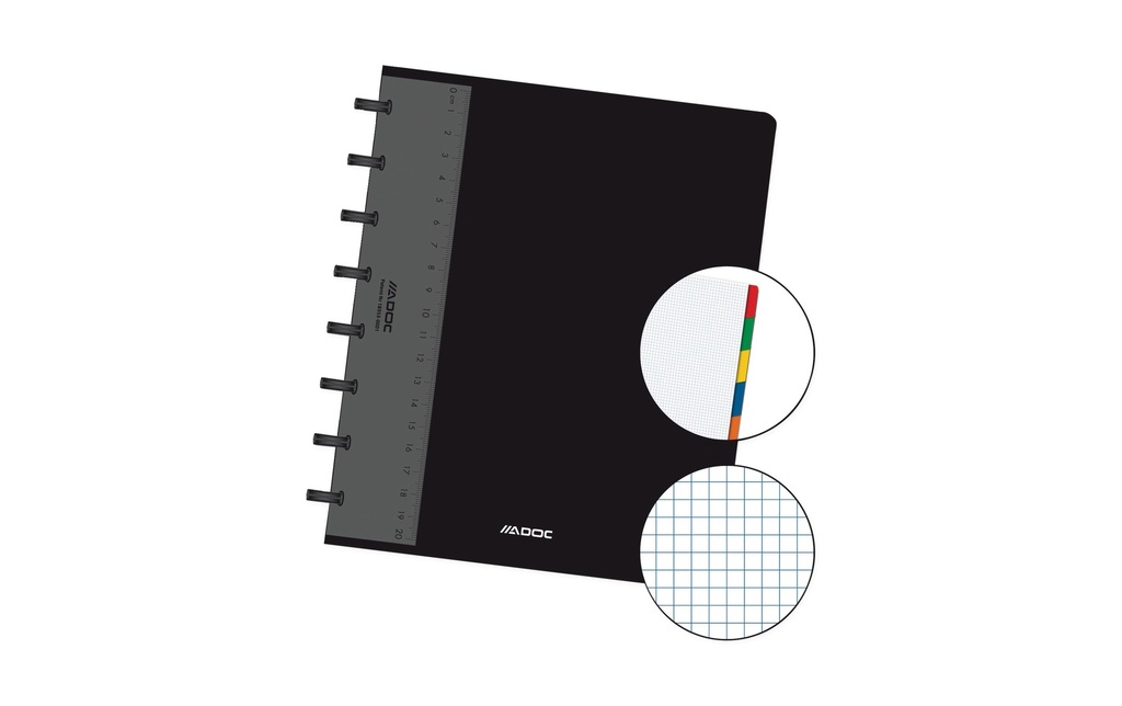 ADOC Cahier Pap-Ex A5 5sép.5mm noir (72 pces)