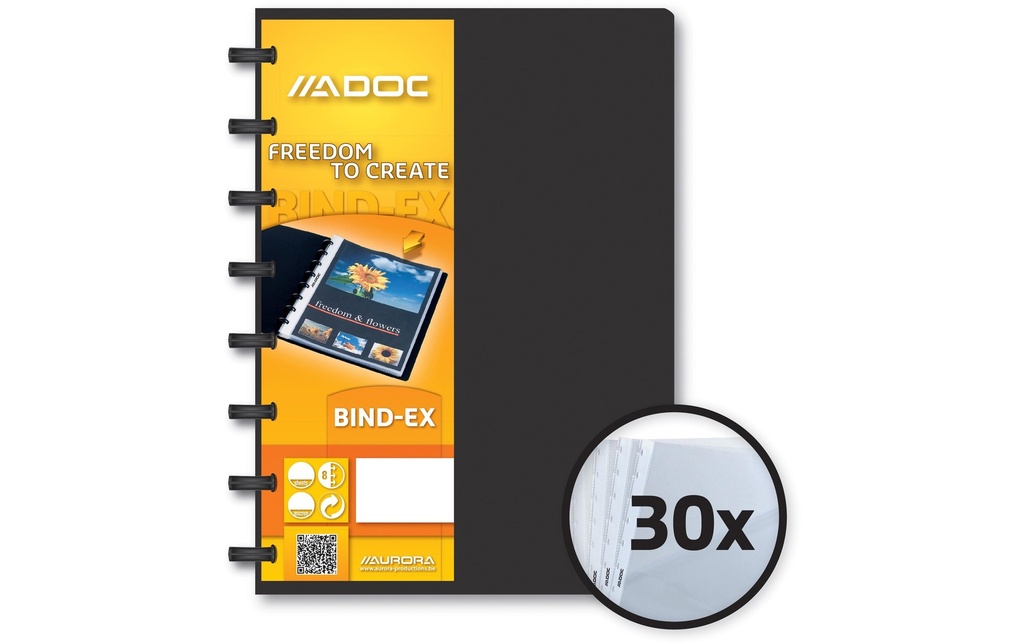 ADOC Bindex Stand.liv.prés.A5 noir (30 pces)