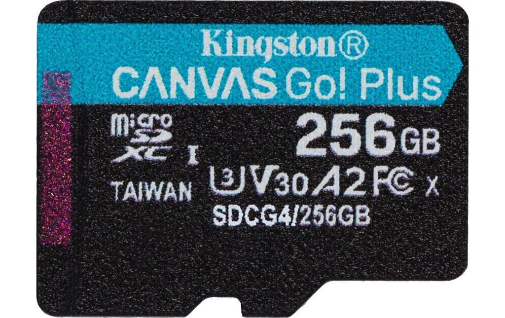 Kingston Carte microSDXC Canvas Go! Plus 256 GB, sans adaptateur