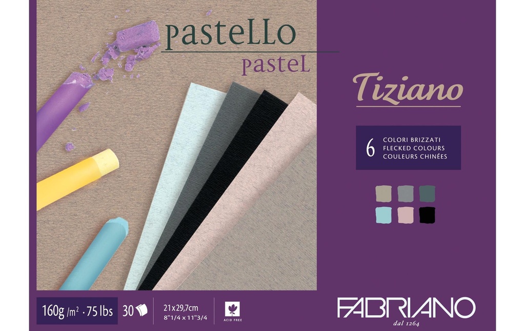 Fabriano Bloc à dessin Pastello Flecked A4, 30 feuilles