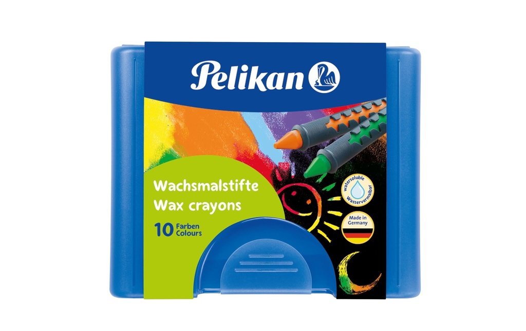 Pelikan Crayon gras de couleur avec cire d'abeille 10 pièces