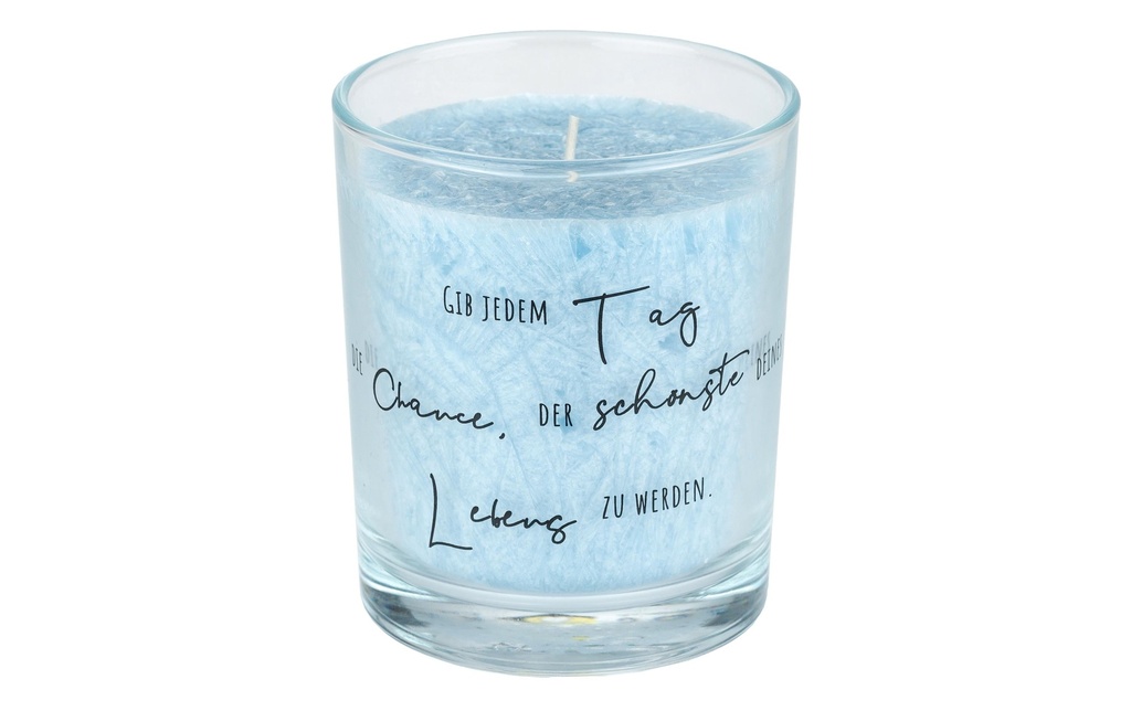 Herzog Kerzen AG Bougie en verre Kristallo Bleu pastel, 11 x 9.5 cm