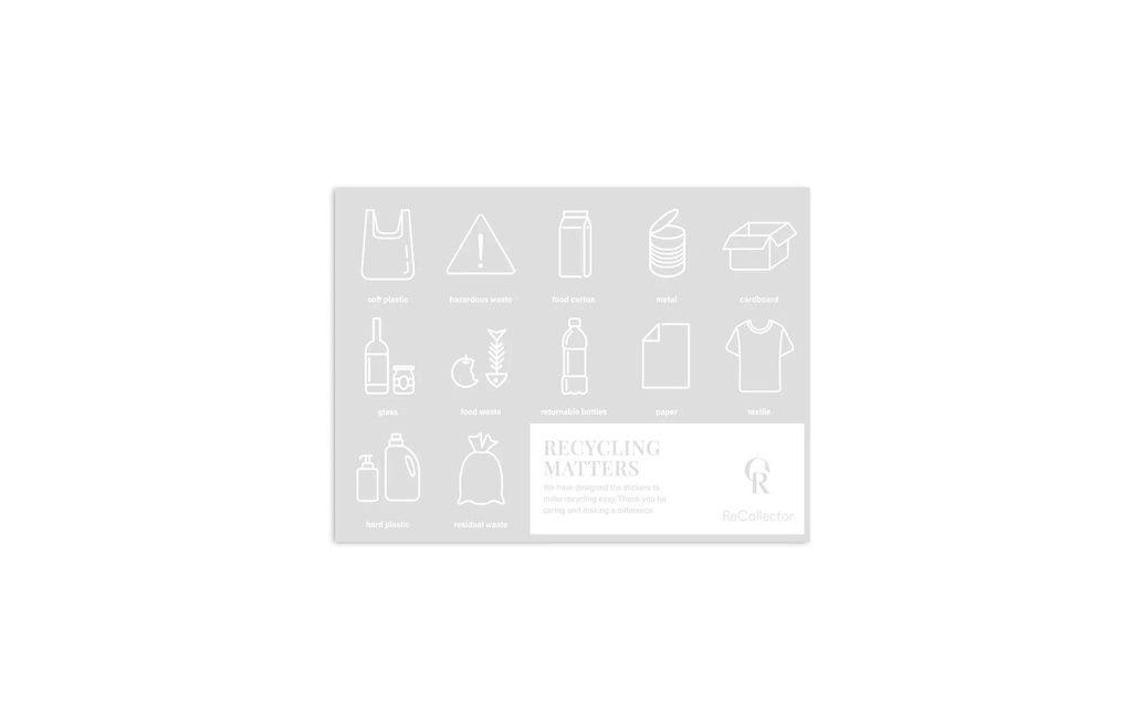 ReCollector Autocollant pour boîte à déchets, Blanc