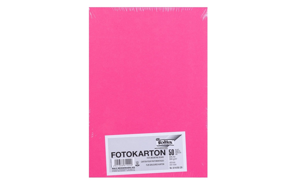 Folia Papier cartonné A4, 300 g/m², 50 feuilles, vieux rose