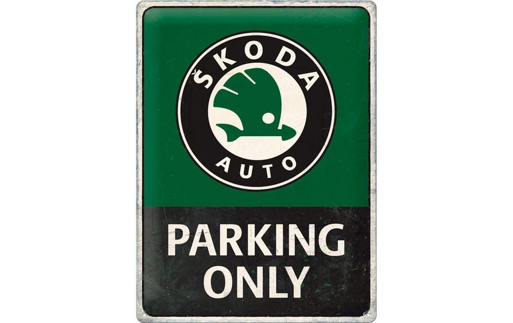 Nostalgic Art Plaque Skoda Parking only 30 x 40 cm, métal