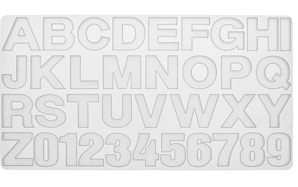 Glorex Forma en silicone 36 x 19 cm 36 pièces, lettres et chiffres