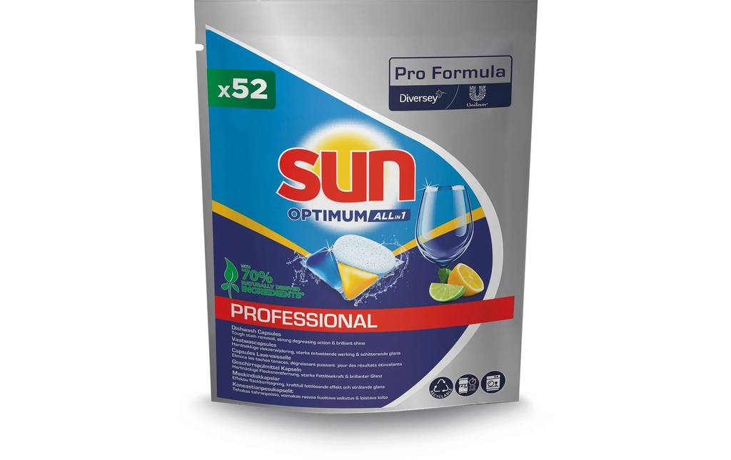 Diversey Pro Formula Sun Professional Caps All-in-1 Optimum 208 Pièce/s