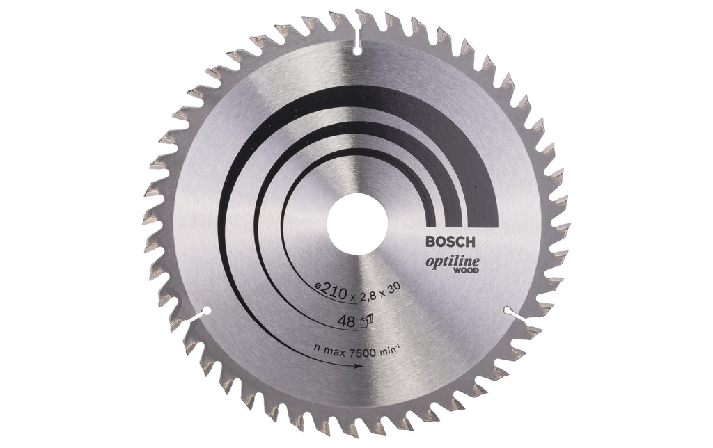 Bosch Professional Lame de scie circulaire Optiline Wood, 210 x 30 x 2.8 mm, Z 48