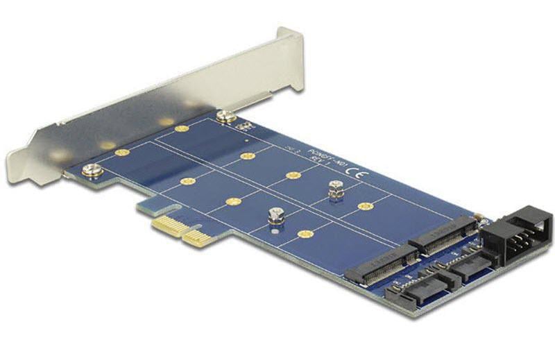 Delock Adaptateur de bus hôte Controller PCI-Ex1 - M.2, 2Port