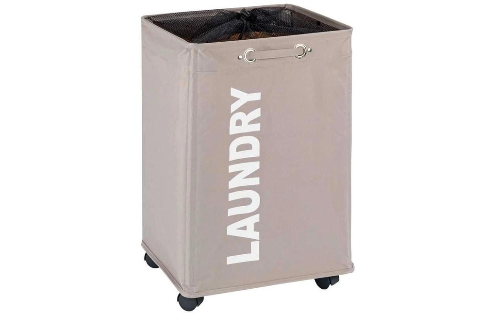 Wenko Corbeille à lessive Quadro 79 l, Taupe
