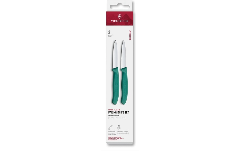 Victorinox Jeux de couteaux Swiss Classic, 8 cm, vert, 2 pièces