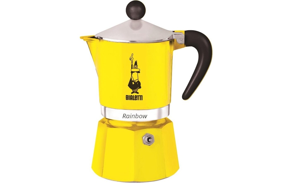 Bialetti Cafetière italienne Rainbow 3 tasses, Jaune