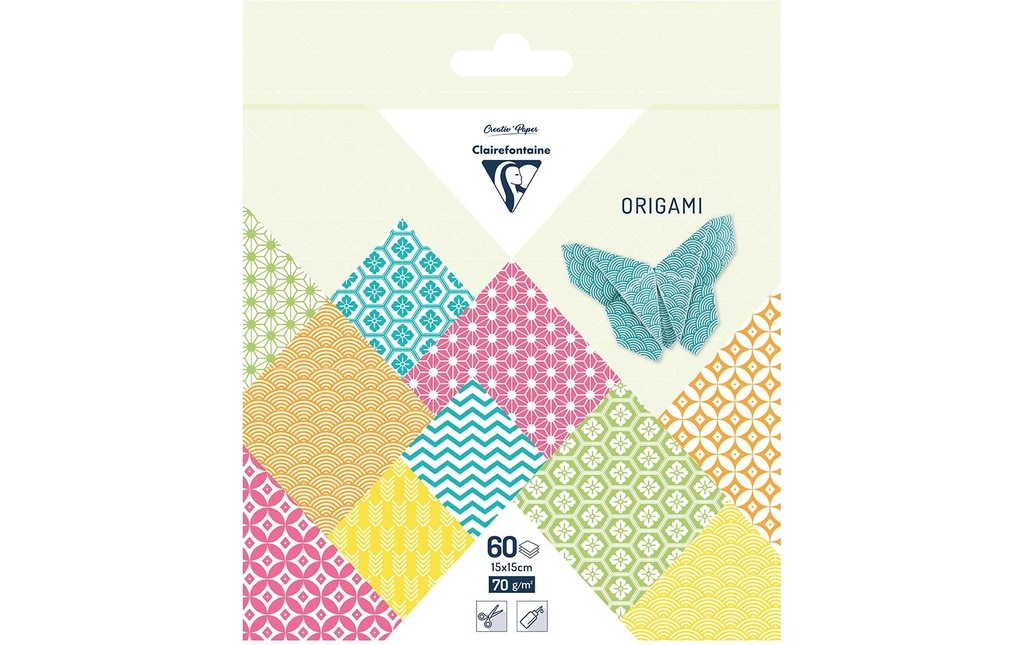 Clairefontaine Papier de bricolage Papier origami Été, 60 feuilles