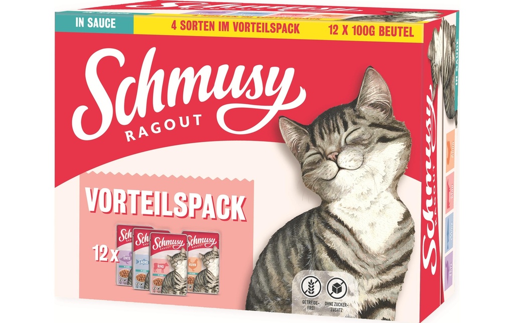 Schmusy Alimentation humide Ragout Multipack Sauce, 12 x 100 g
