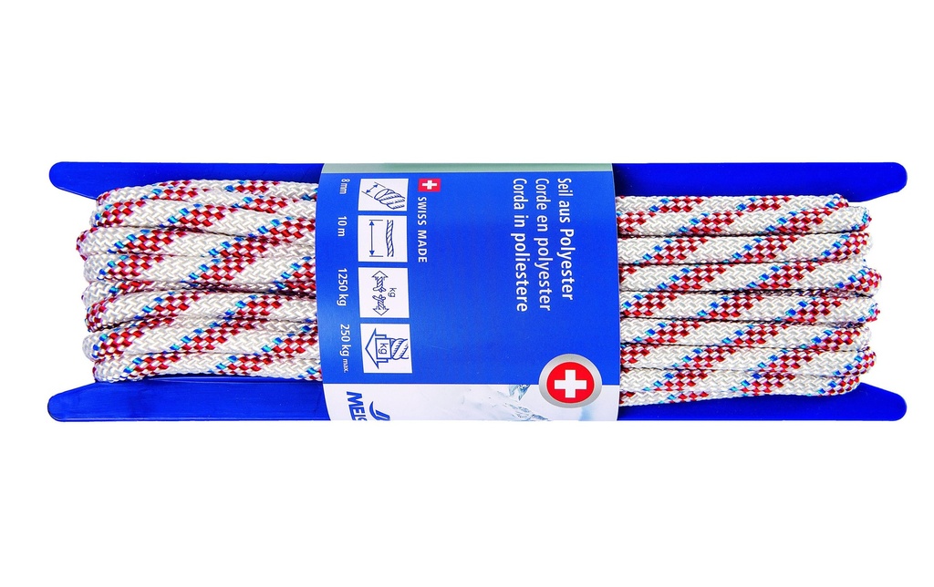 Meister Polyesterseil Ø 8 mm, 10 m, 1250 kg, blanc-rouge