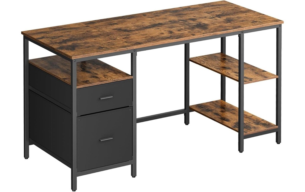 VASAGLE Table 140 x 60 cm, brun rustique