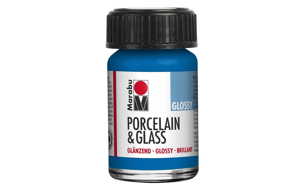 Marabu Peinture sur verre et porcelaine 057 Gentiane, 15 ml