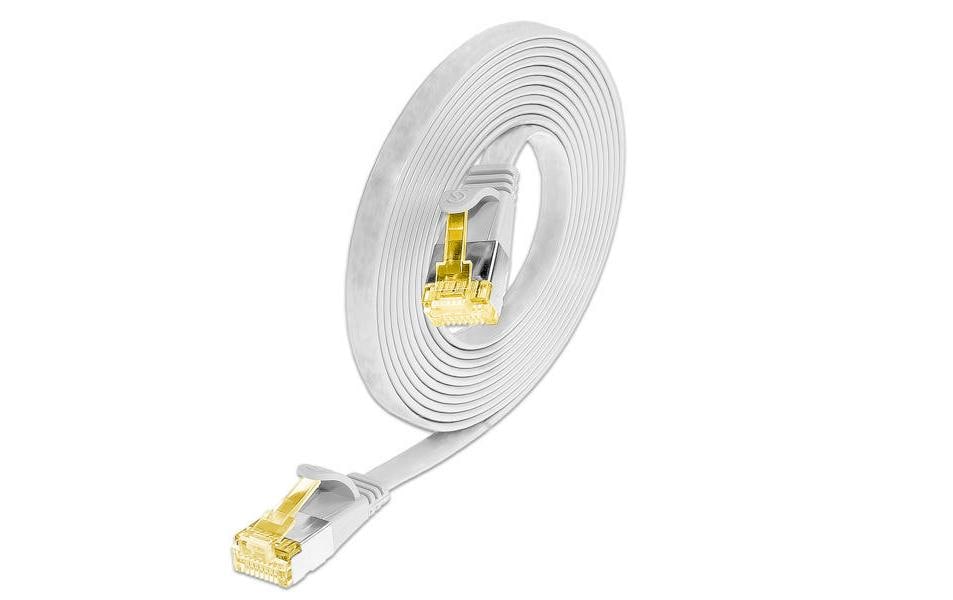 SLIM Câble patch slim  Cat 6A, U/FTP, 1 m, Blanc