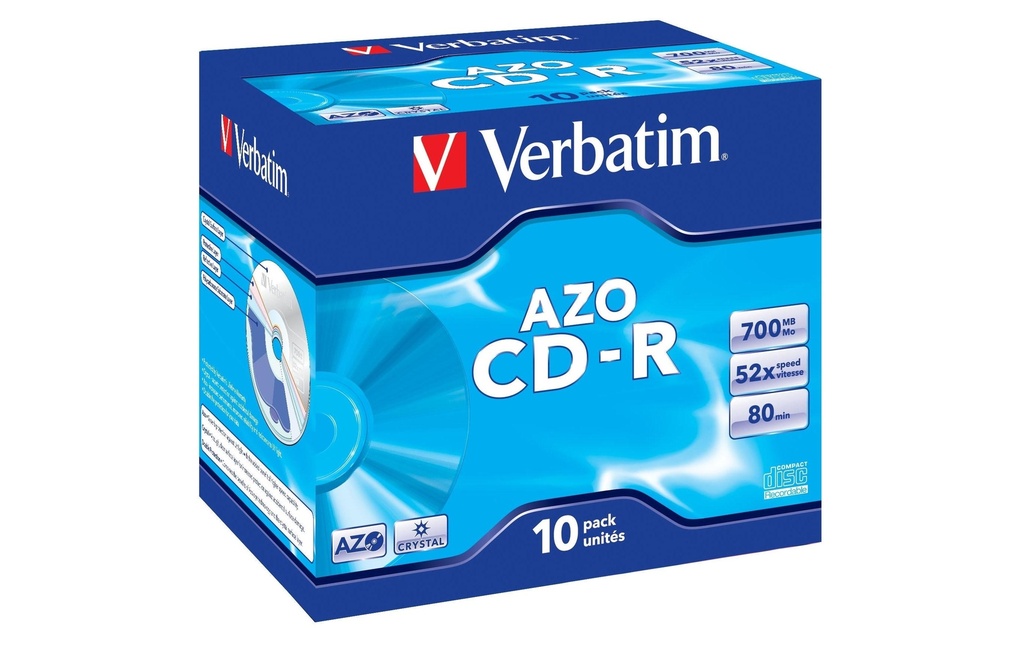 Verbatim CD-R AZO 0.7 GB, boîte à bijoux (10 Pièce/s)